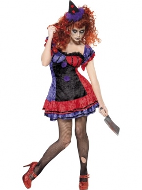 Aanbieding Circus Sinister Clown Dames Halloween Kostuum