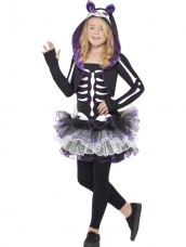 wekelijks Handel gewicht Skelly Cat Skeletten Meisjes Halloween Kostuum