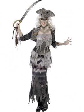 Goedkoop Ghost Ship Piraten Dames Halloween Horror Kostuum
