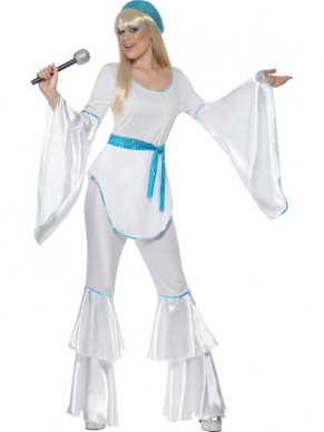 Aanbieding Super Trooper Abba Dames Kostuum Wit