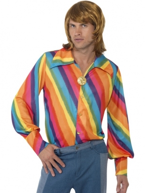 Jaren 70 Regenboog Heren Shirt
