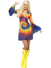 Goedkoop 1960s Tie Dye Gekleurde Hippie Kostuum