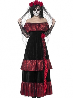 Aanbieding Day of the Dead Bride Halloween Kostuum