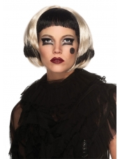 Pruik Lady Gaga - Blond zwart kort
