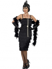 Zwarte Flapper Charlston Verkleedkleding 3-delig