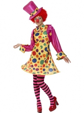 Aanbieding Polka Dot Clown Dames Kostuum