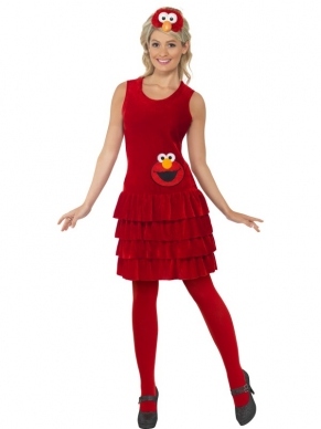 Sesam Straat Elmo Dames Kostuum Aanbieding