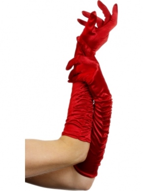 Rode Lange Handschoenen Verkleedaccessoire