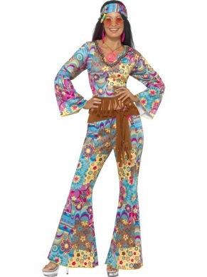 Aanbieding Hippy Flower Power Dames Kostuum