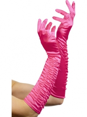Fuchsia Roze Lange Handschoenen Verkleedaccessoires