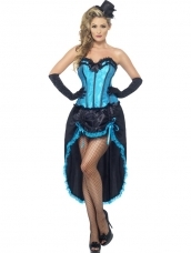 Blauwe Burlesque Danseres Aanbieding Kostuum