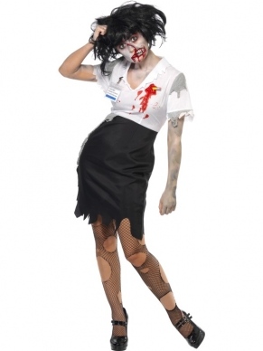 Aanbieding Work to Death Zombie Dames Horror Kostuum
