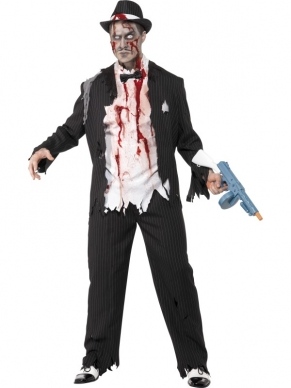 Aanbieding Zombie Gangster Horror Halloween Kostuum